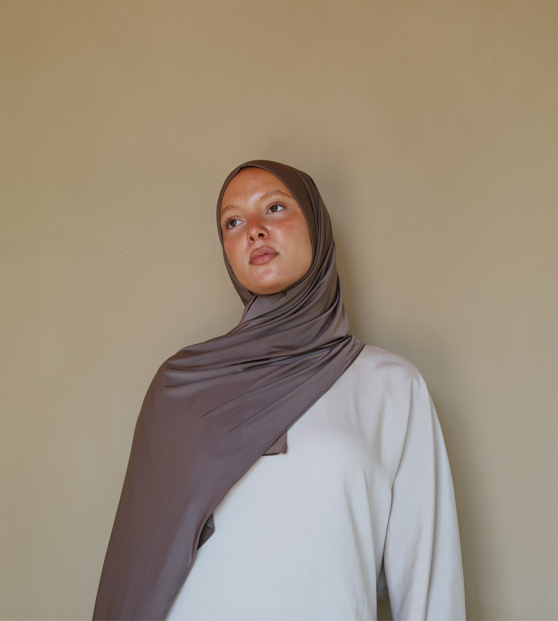 Coconut brown liquid jersey