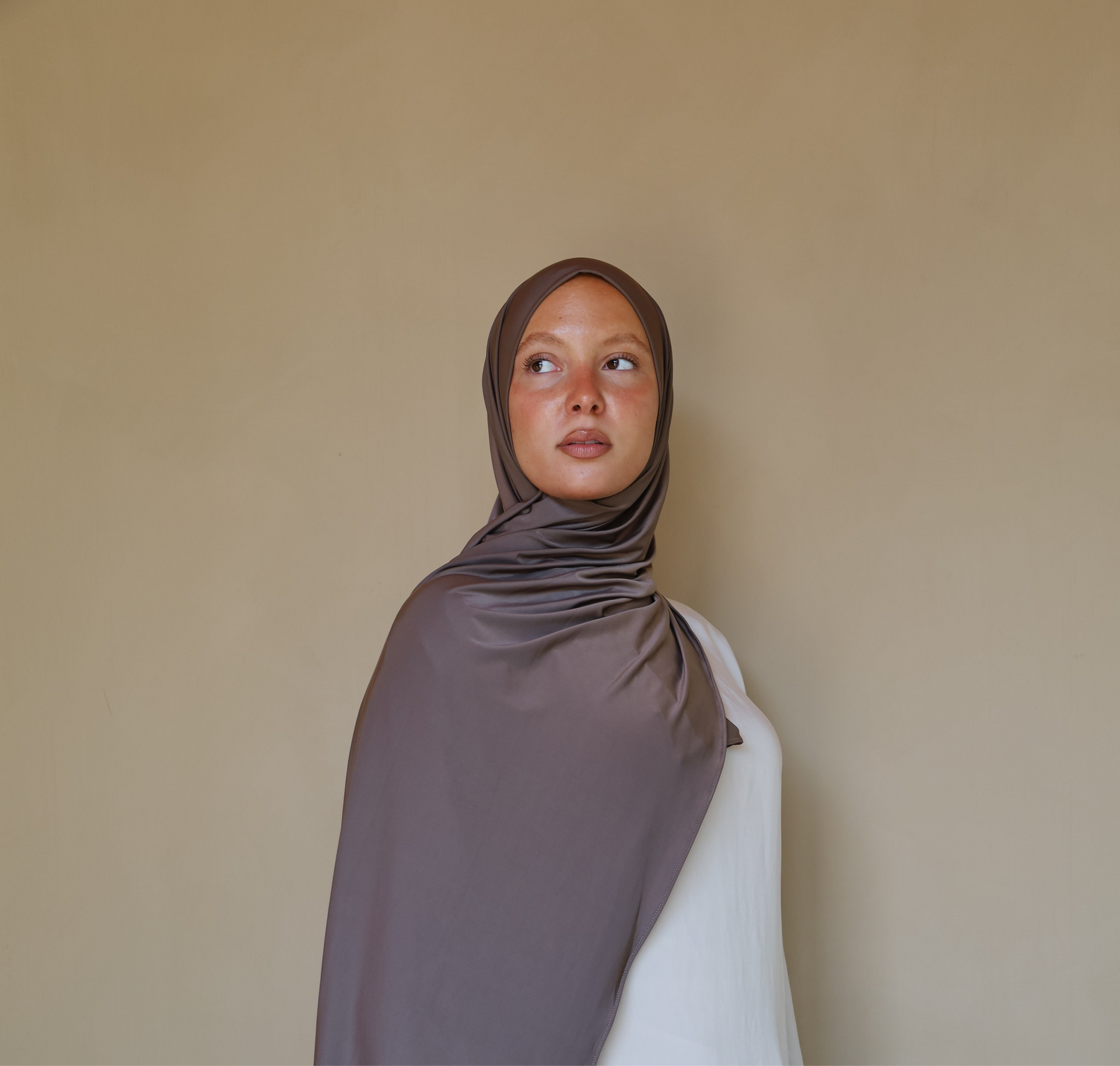 Coconut brown liquid jersey