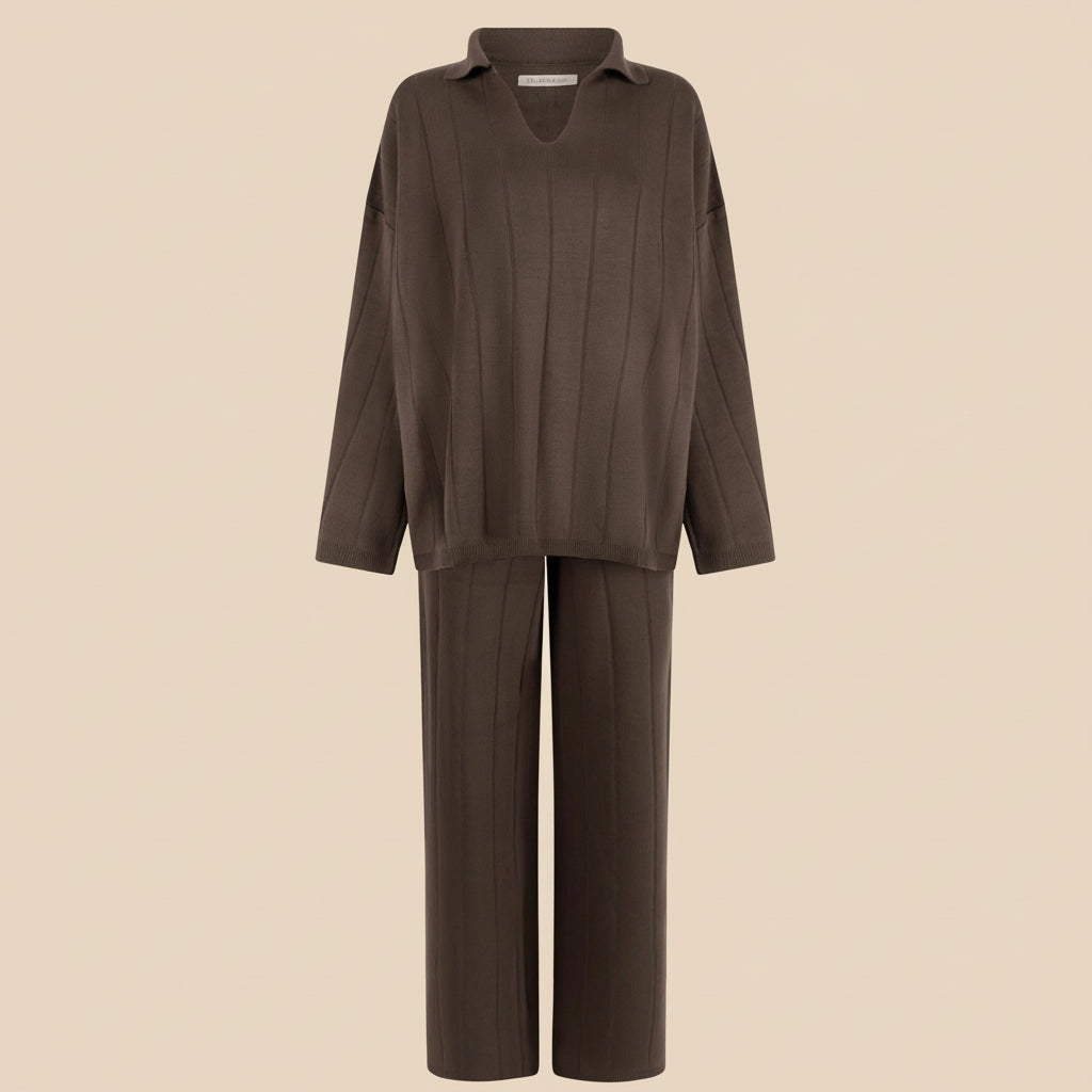 Ease knit set Brown