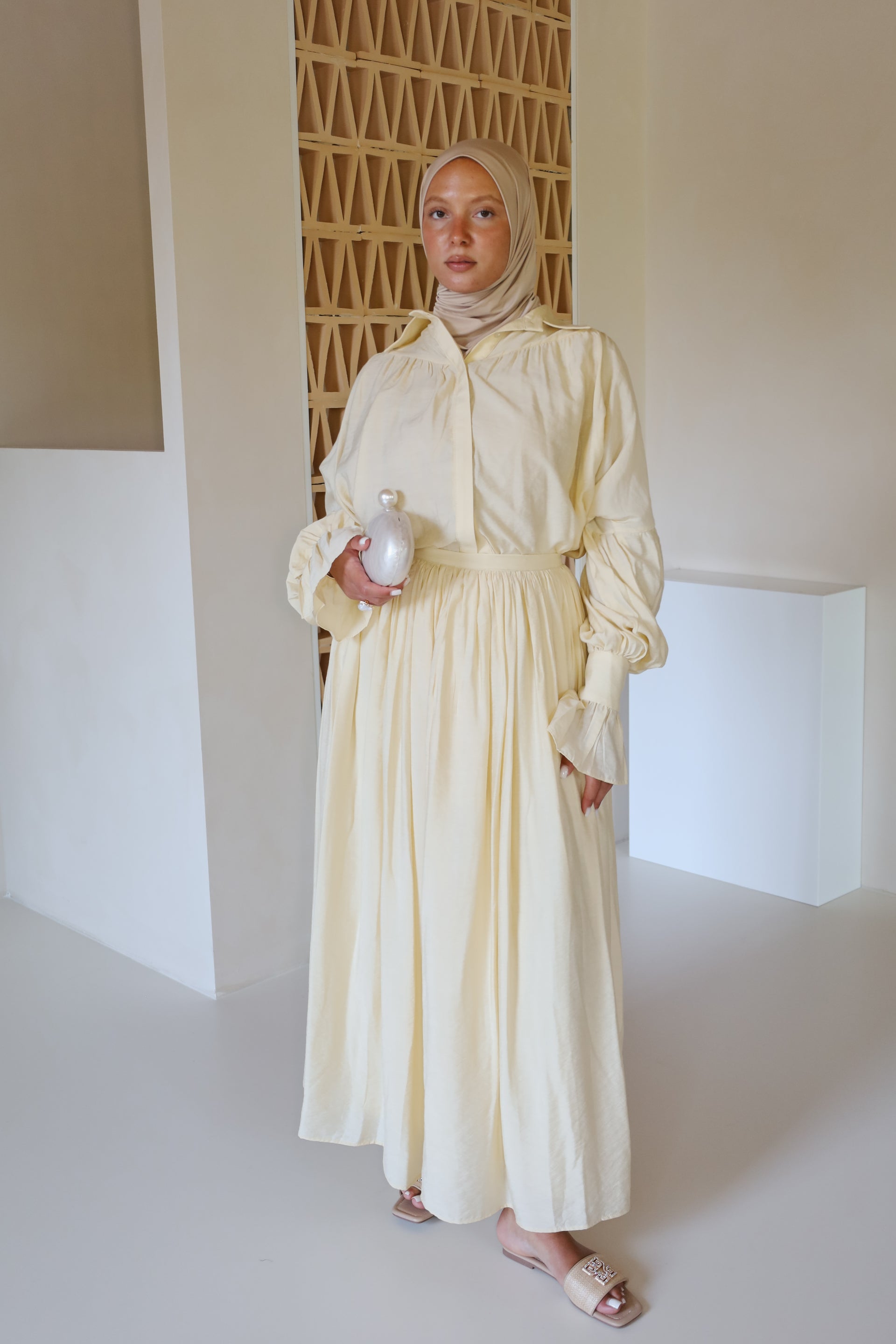 Limonella set | dress in beige